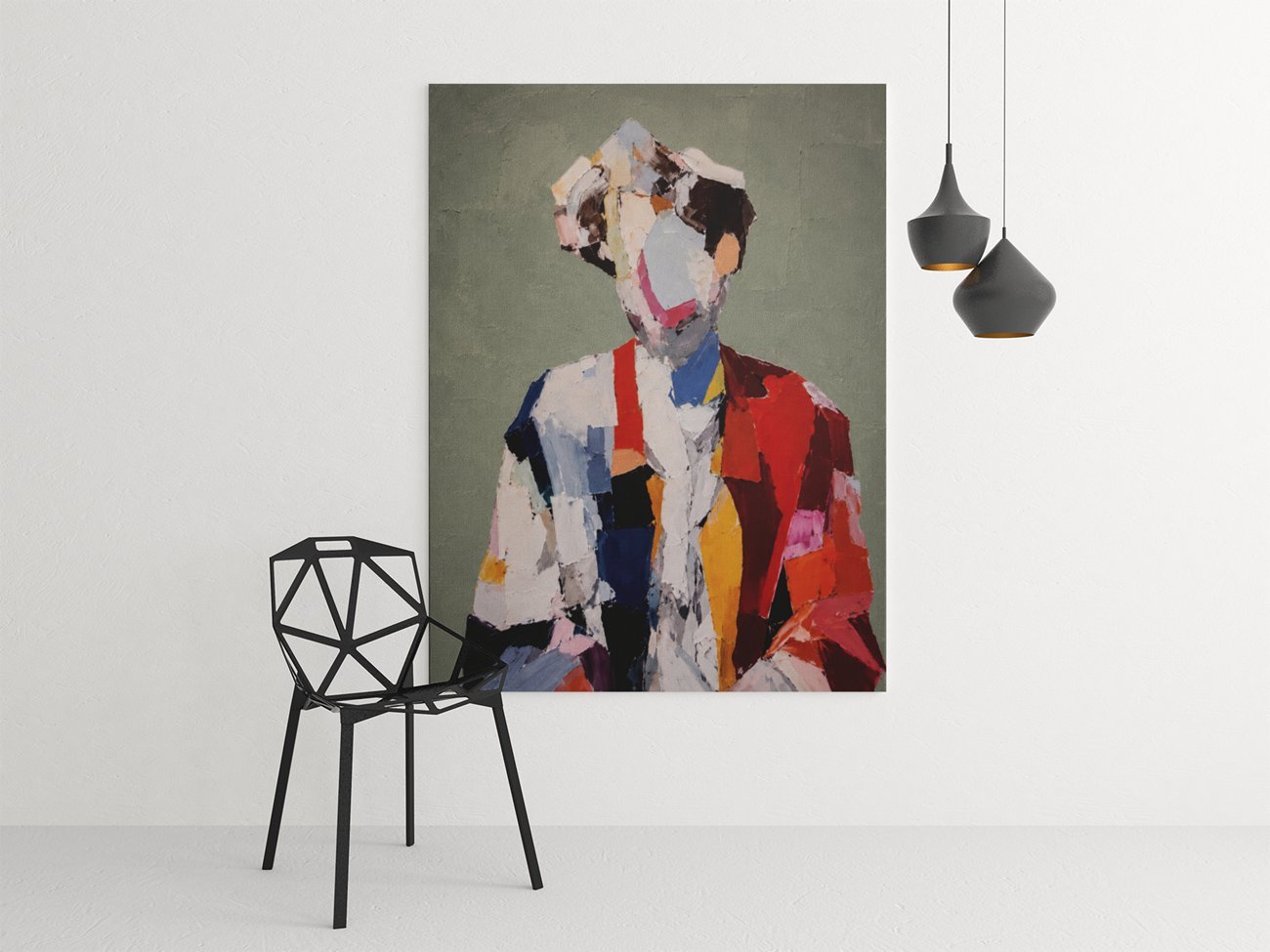 Artistiek Kleurenportret Canvas Schilderij 75x100 cm