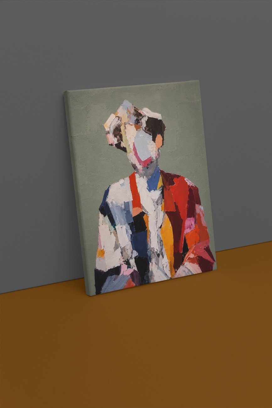 Artistiek Kleurenportret Canvas Schilderij 75x100 cm - Afbeelding 2