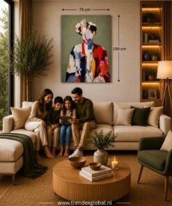 OSEFE 1038 canvas schilderij artistiek kleurenportret canvas art 75x100 cm e