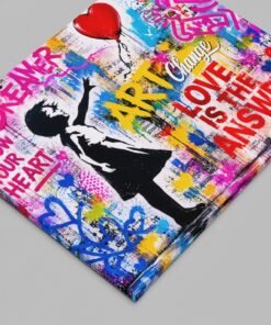 OSEFE 1039 canvas schilderij graffiti love is the answer 100x75 cm a