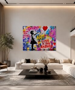 OSEFE 1039 canvas schilderij graffiti love is the answer 100x75 cm c