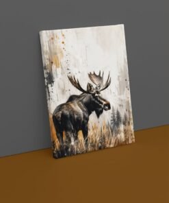 OSEFE 1042 canvas schilderij eland wildlife wanddecoratie 75x100 cm d