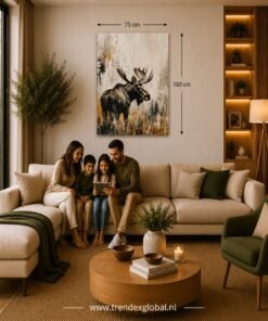 OSEFE 1042 canvas schilderij eland wildlife wanddecoratie 75x100 cm f