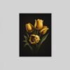 OSEFE 1043 canvas schilderij 75x100 cm gouden tulpen op zwarte achtergrond luxe wanddecoratie