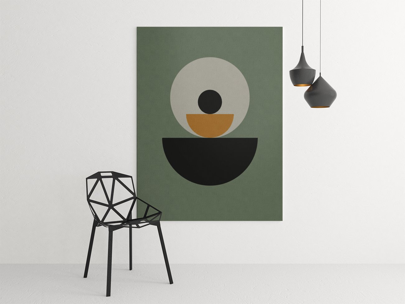 Abstracte Vormen Canvas Schilderij 75x100 cm - Afbeelding 3