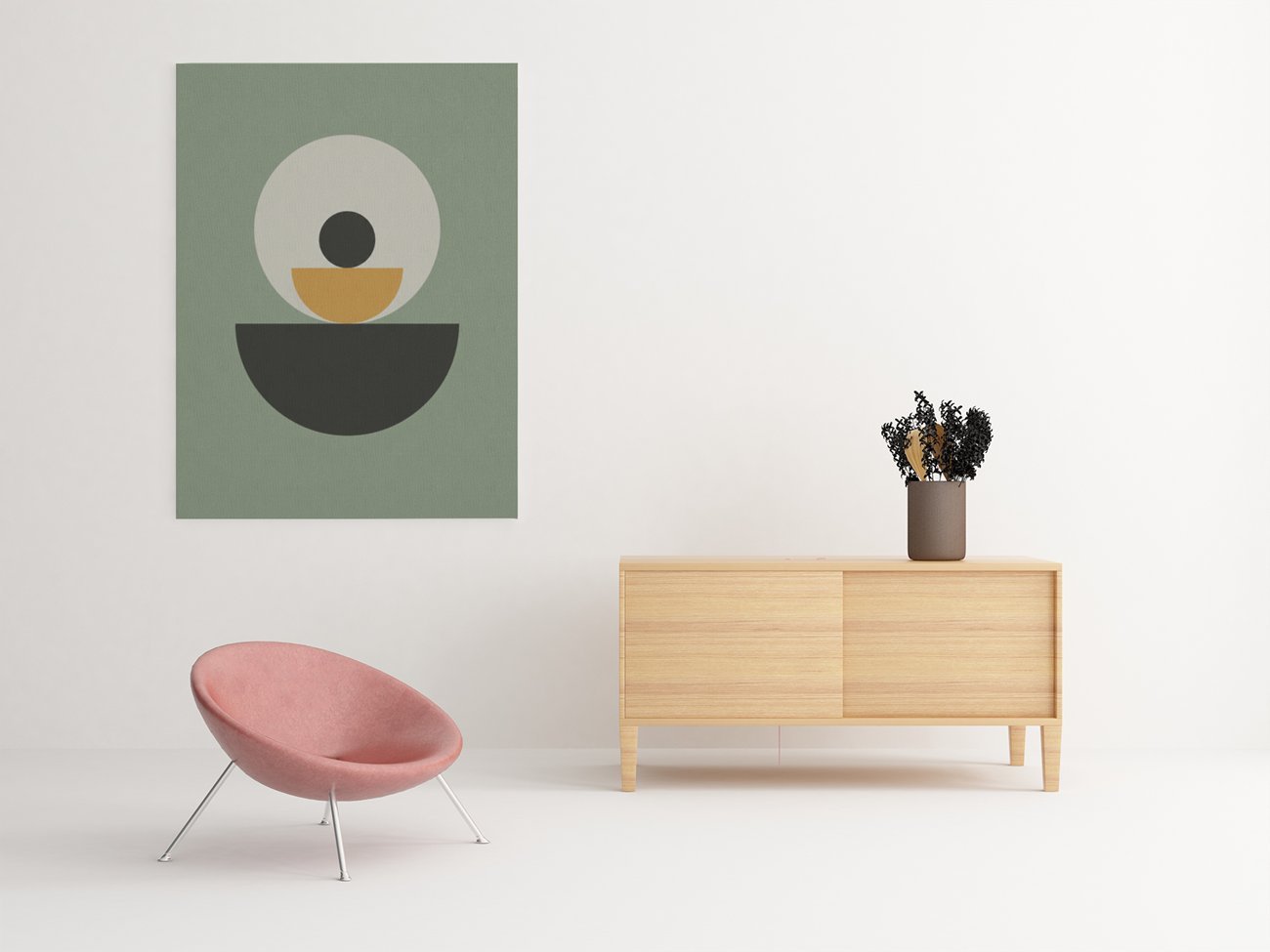 Abstracte Vormen Canvas Schilderij 75x100 cm - Afbeelding 4