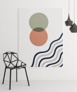 Cirkels en Golven Abstract Schilderij 75x100 cm