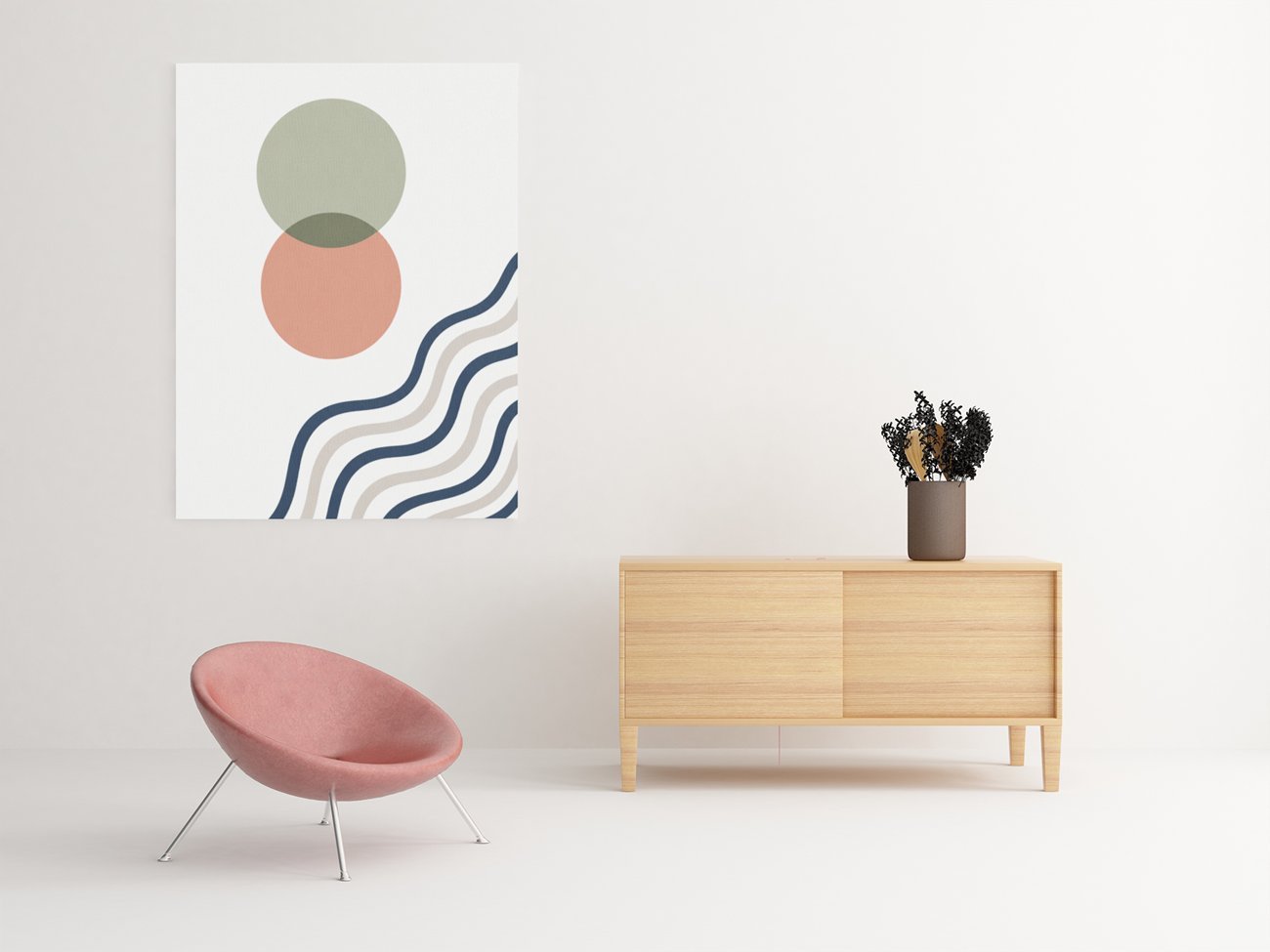 Cirkels en Golven Abstract Schilderij 75x100 cm - Afbeelding 4