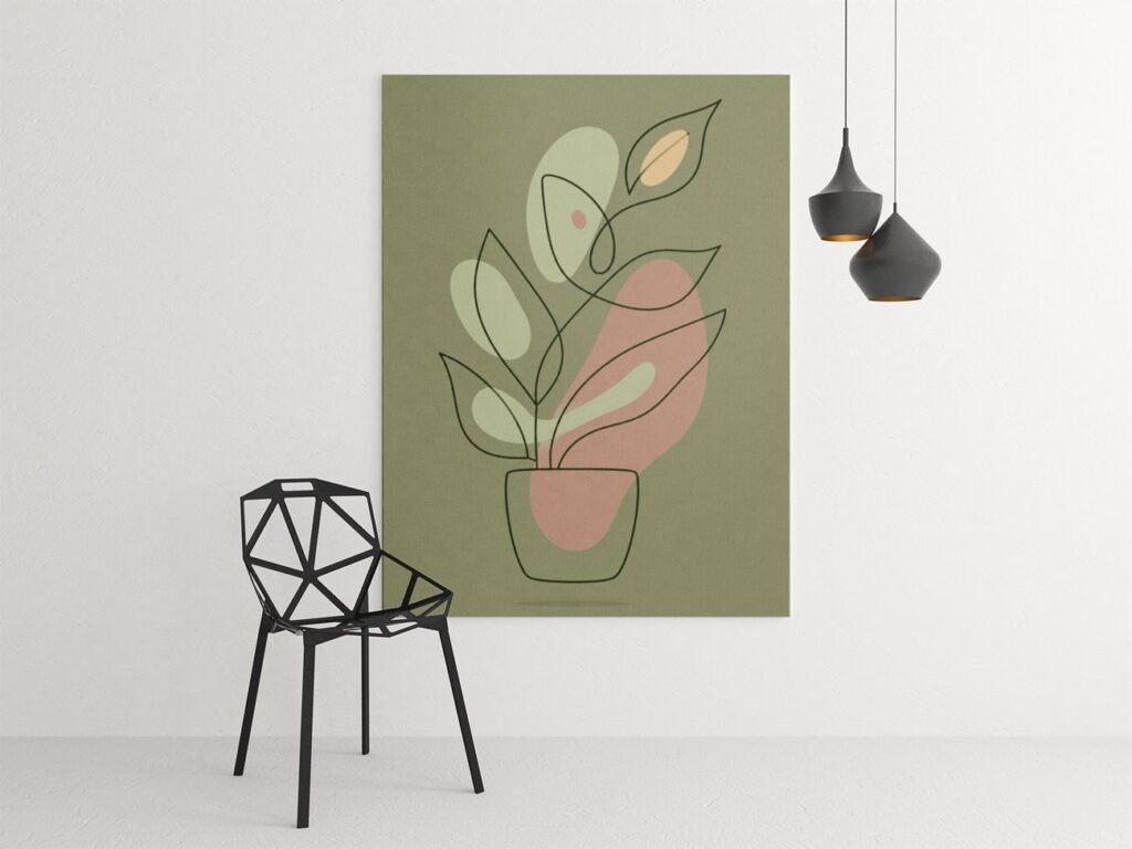 Abstract Plant Canvas Schiderij 75x100 cm 