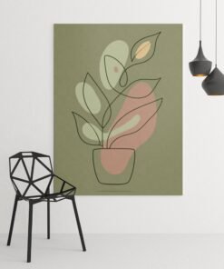 Abstract Plant Canvas Schiderij 75x100 cm