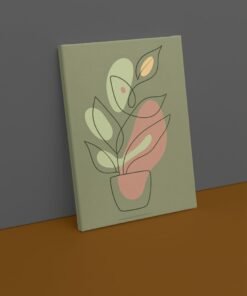 OSEFE 1048 canvas schilderij minimalistische plant line art 75x100 cm b