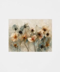 Bloemen in Pasteltinten Canvas Schilderij 100x75 cm