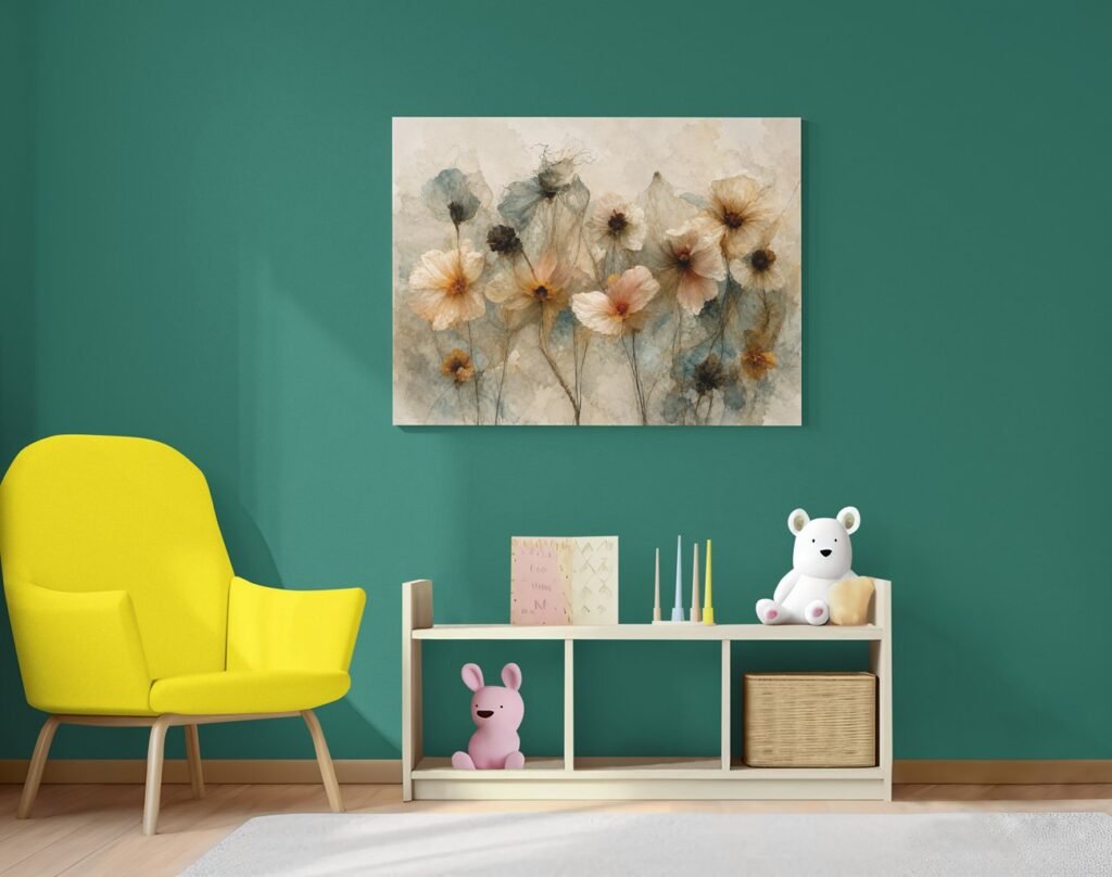 Bloemen in Pasteltinten Canvas Schilderij 100x75 cm