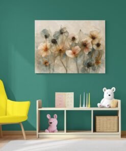 Bloemen in Pasteltinten Canvas Schilderij 100x75 cm