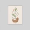 OSEFE 1050 canvas schilderij minimalistische plant line art beige 75x100 cm