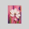 OSEFE 1051 canvas schilderij 75x100 cm witte cosmosbloem op roze achtergrond