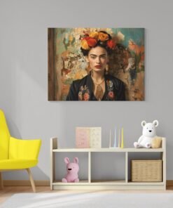 Canvas Schilderij 100x75 cm | Vrouw met Bloemenkroon