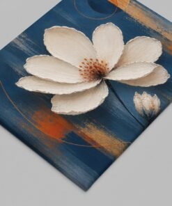 Alternative view of Witte Bloem Canvas Schilderij 100x75 cm