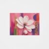 OSEFE 1054 canvas schilderij 100x75 cm roze witte bloem abstracte kunst luxe wanddecoratie