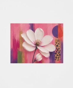 Canvas Schilderij 100x75 cm Witte Bloem