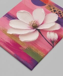Alternative view of Canvas Schilderij 100x75 cm Witte Bloem