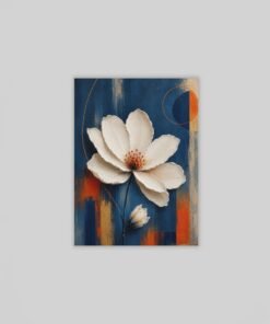 Witte Cosmosbloem Canvas Schilderij 75x100 cm