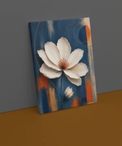 Alternative view of Witte Cosmosbloem Canvas Schilderij 75x100 cm