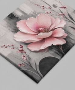 Alternative view of Roze Bloem Abstracte Canvas Schilderij 100x75 cm
