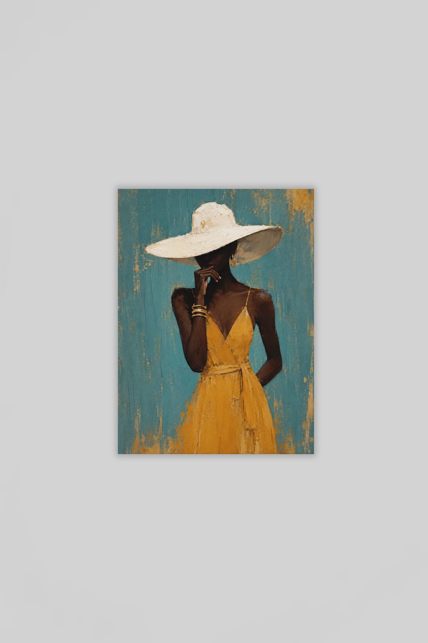 Elegante Vrouw Canvas Schilderij 75x100 cm