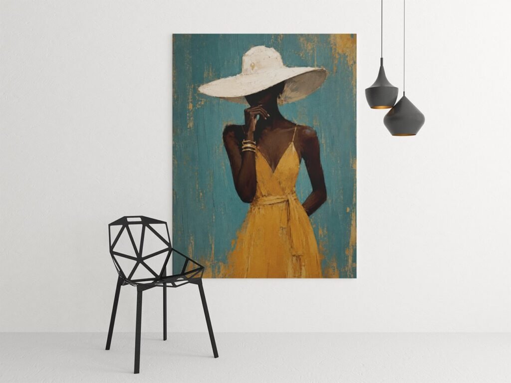 Elagante Vrouw Canvas Schilderij 75x100 cm