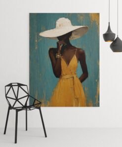 Elagante Vrouw Canvas Schilderij 75x100 cm