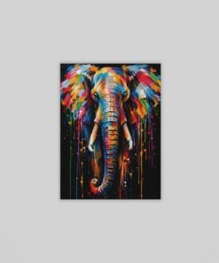 Kleurrijke Olifant Pop Art Canvas Schilderij 75x100 cm
