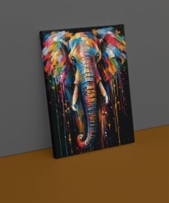 Alternative view of Kleurrijke Olifant Pop Art Canvas Schilderij 75x100 cm