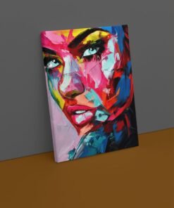 OSEFE 1064 canvas schilderij 75x100 cm abstract vrouwengezicht moderne wanddecoratie b