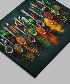 OSEFE 1065 canvas schilderij 100x75 cm kleurrijke specerijen luxe keuken wanddecoratie a