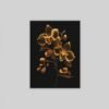 OSEFE 1067 canvas schilderij 75x100 cm gouden orchidee op zwarte achtergrond luxe wanddecoratie