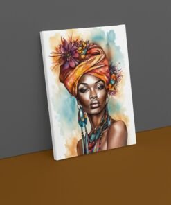 OSEFE 1069 canvas schilderij 75x100 cm afrikaanse vrouw kleurrijk portret luxe wanddecoratie a