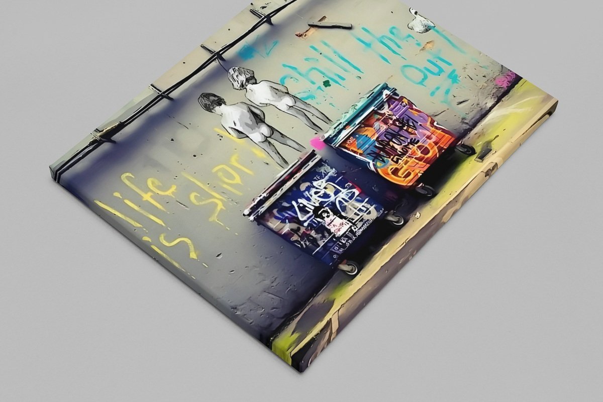 Street Art Graffiti Canvas Schilderij 100x75 cm - Afbeelding 2