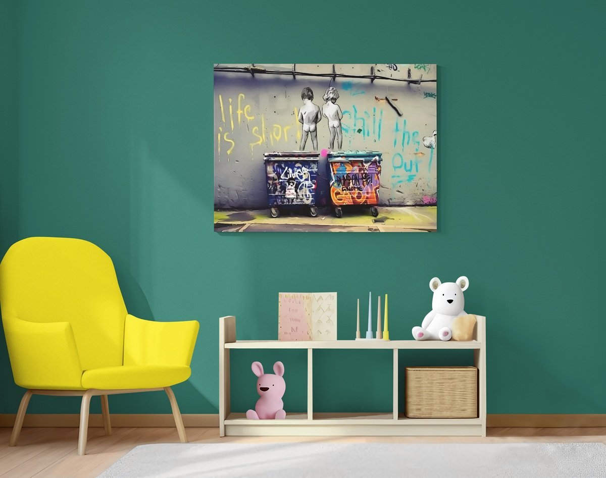 Street Art Graffiti Canvas Schilderij 100x75 cm