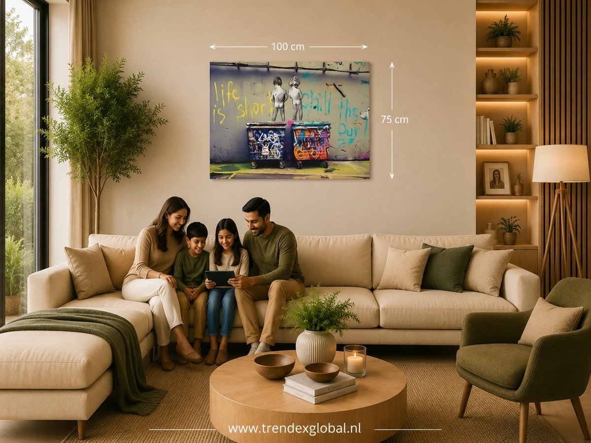 Street Art Graffiti Canvas Schilderij 100x75 cm - Afbeelding 4