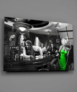 Alternative view of Marilyn Monroe Retro Café Glasschilderij