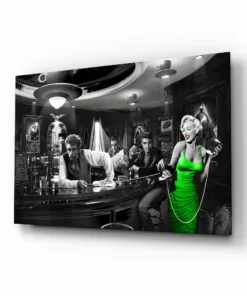 Marilyn Monroe Retro Café Glasschilderij