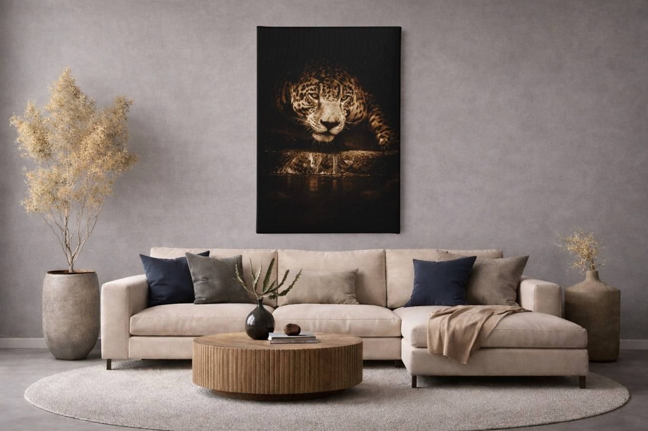 Luipaard Portret Canvas Schilderij - Afbeelding 4