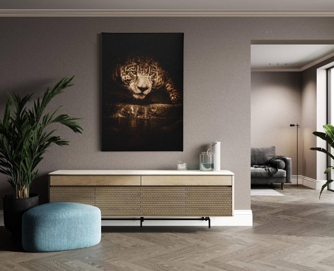 Luipaard Portret Canvas Schilderij - Afbeelding 5