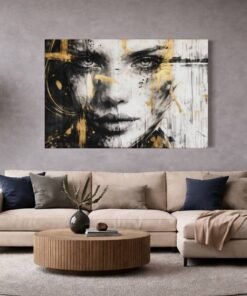 Abstracte Vrouw Canvas Schilderij - Afbeelding 5