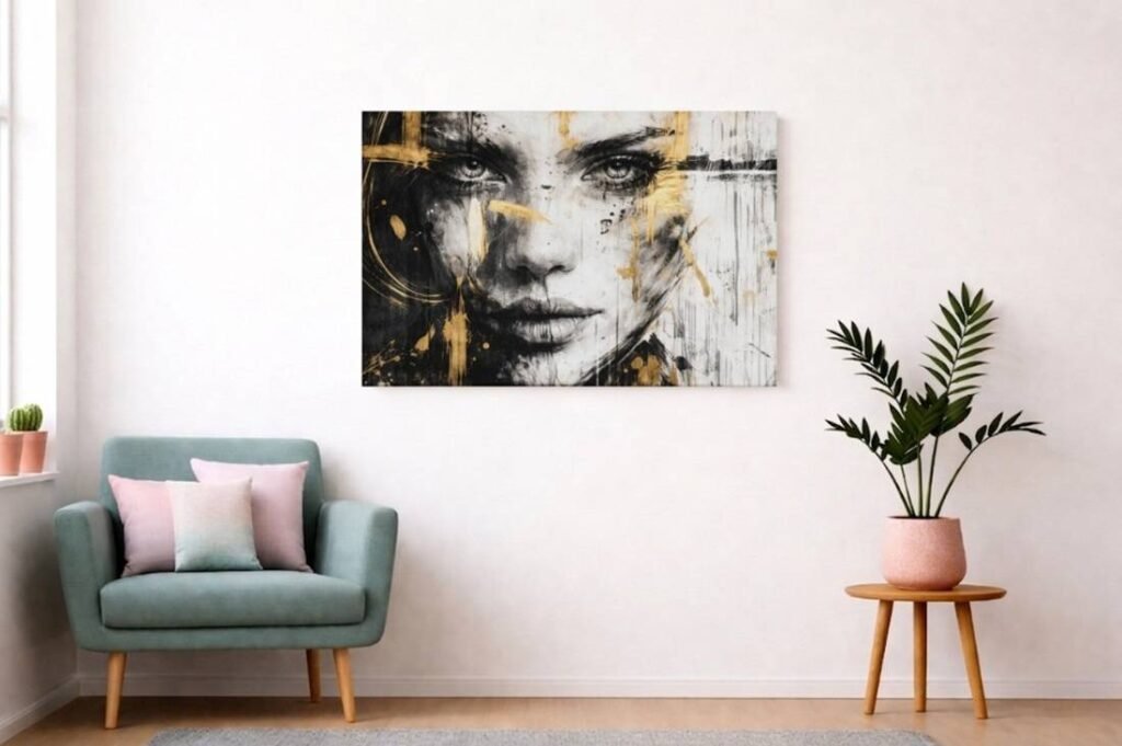 Abstracte Vrouw Canvas Schilderij
