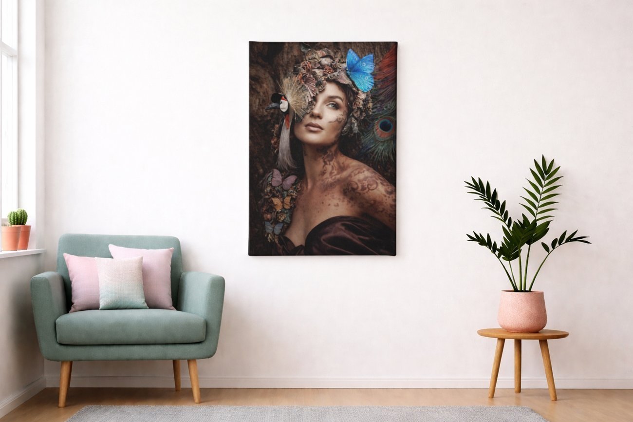 Fantasie Vrouw Canvas Schilderij