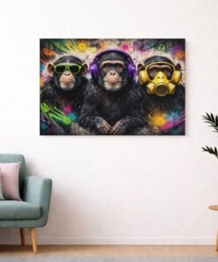 Urban Apen Canvas Schilderij - Afbeelding 3