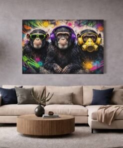 Urban Apen Canvas Schilderij - Afbeelding 4