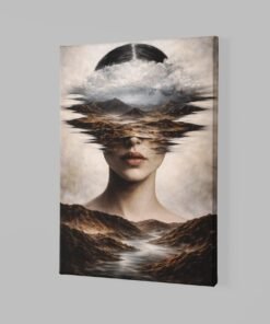 Alternative view of Surrealistische Vrouw Canvas Schilderij